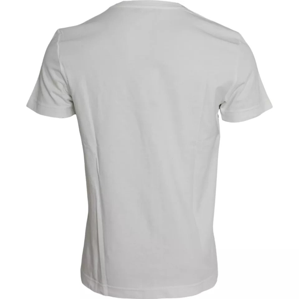 White Bandana Print Cotton Short Sleeves Men T-shirt - ventzia