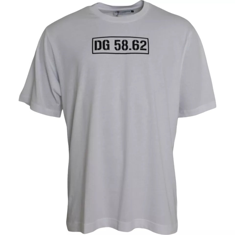 White Logo Round Neck Short Sleeves T-shirt - ventzia