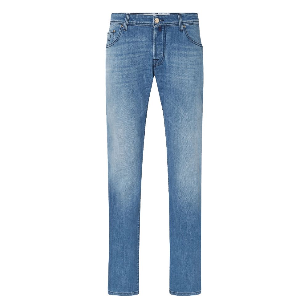 Light Blue Cotton Men Jeans - ventzia