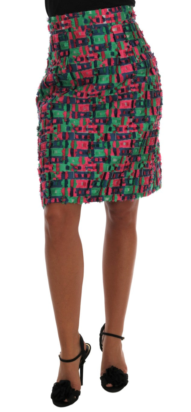 Elegant Jacquard High Waist Pencil Skirt - ventzia