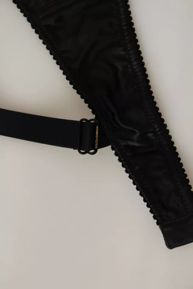 Black Silk Lace Balconcino Bra Underwear - ventzia
