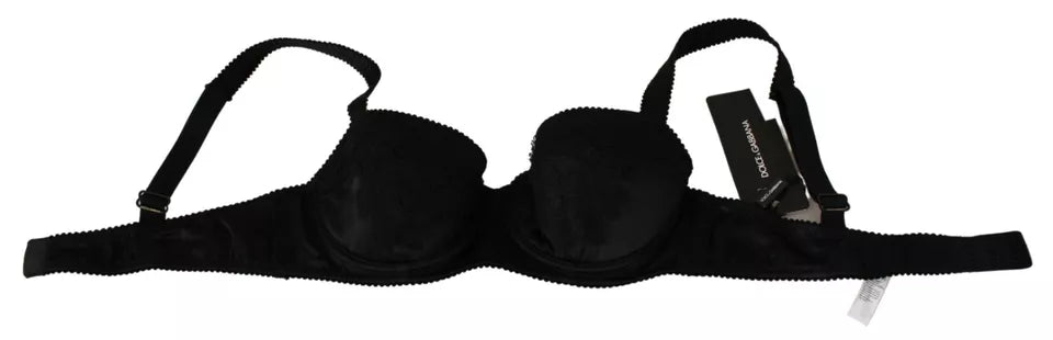 Black Silk Lace Balconcino Bra Underwear - ventzia