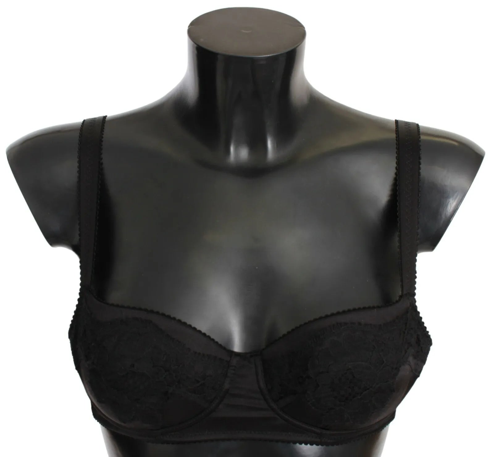 Black Silk Lace Balconcino Bra Underwear - ventzia