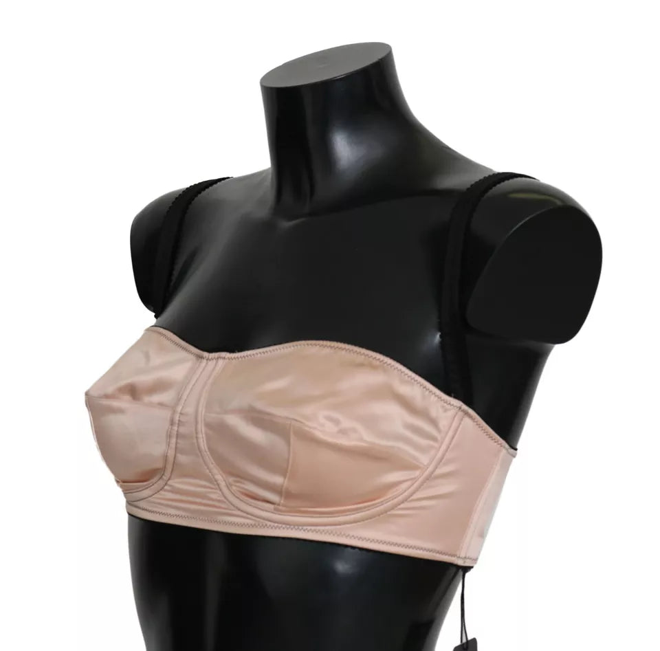 Black Straps Pink Balconcino Bra - ventzia