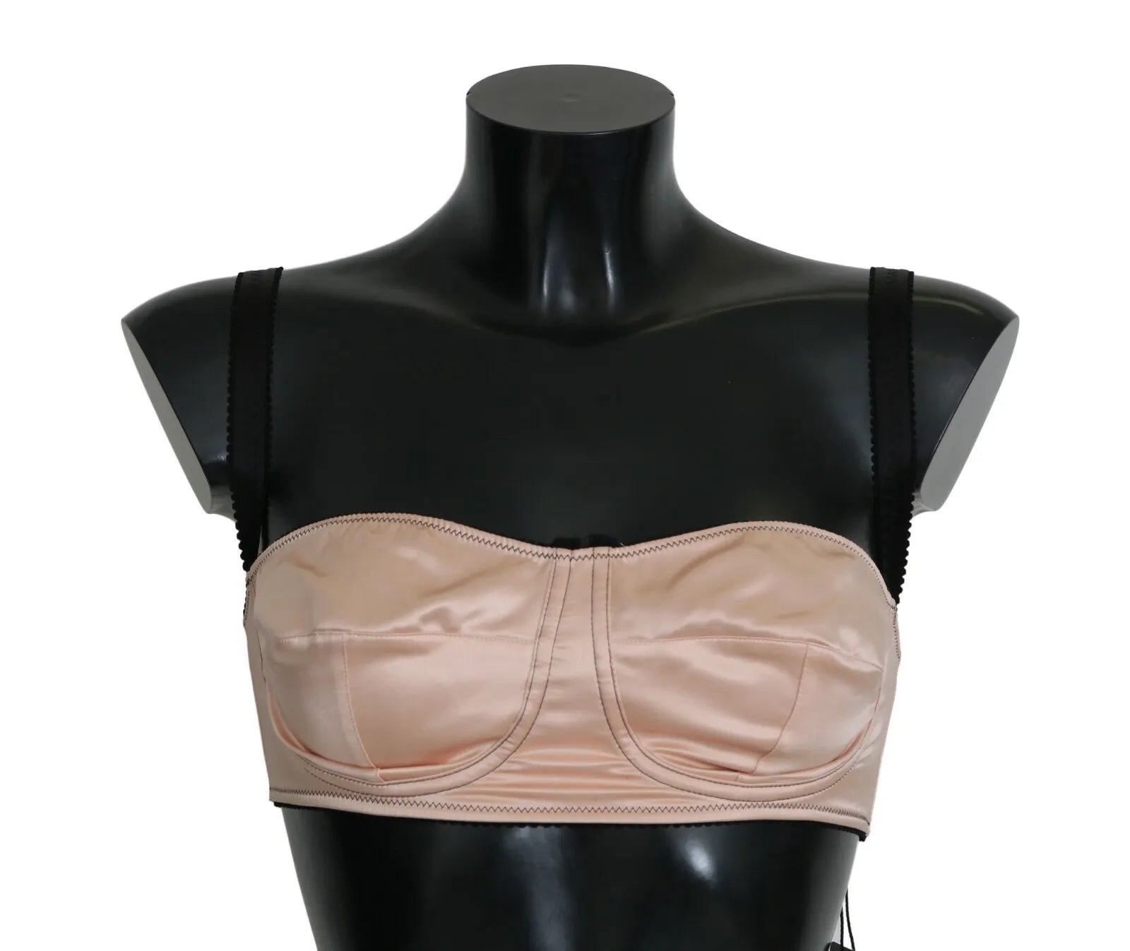 Black Straps Pink Balconcino Bra - ventzia