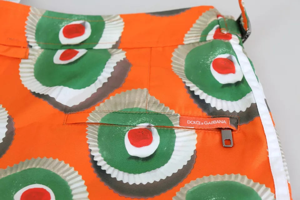 Orange Cupcake Beachwear Shorts Swimwear - ventzia