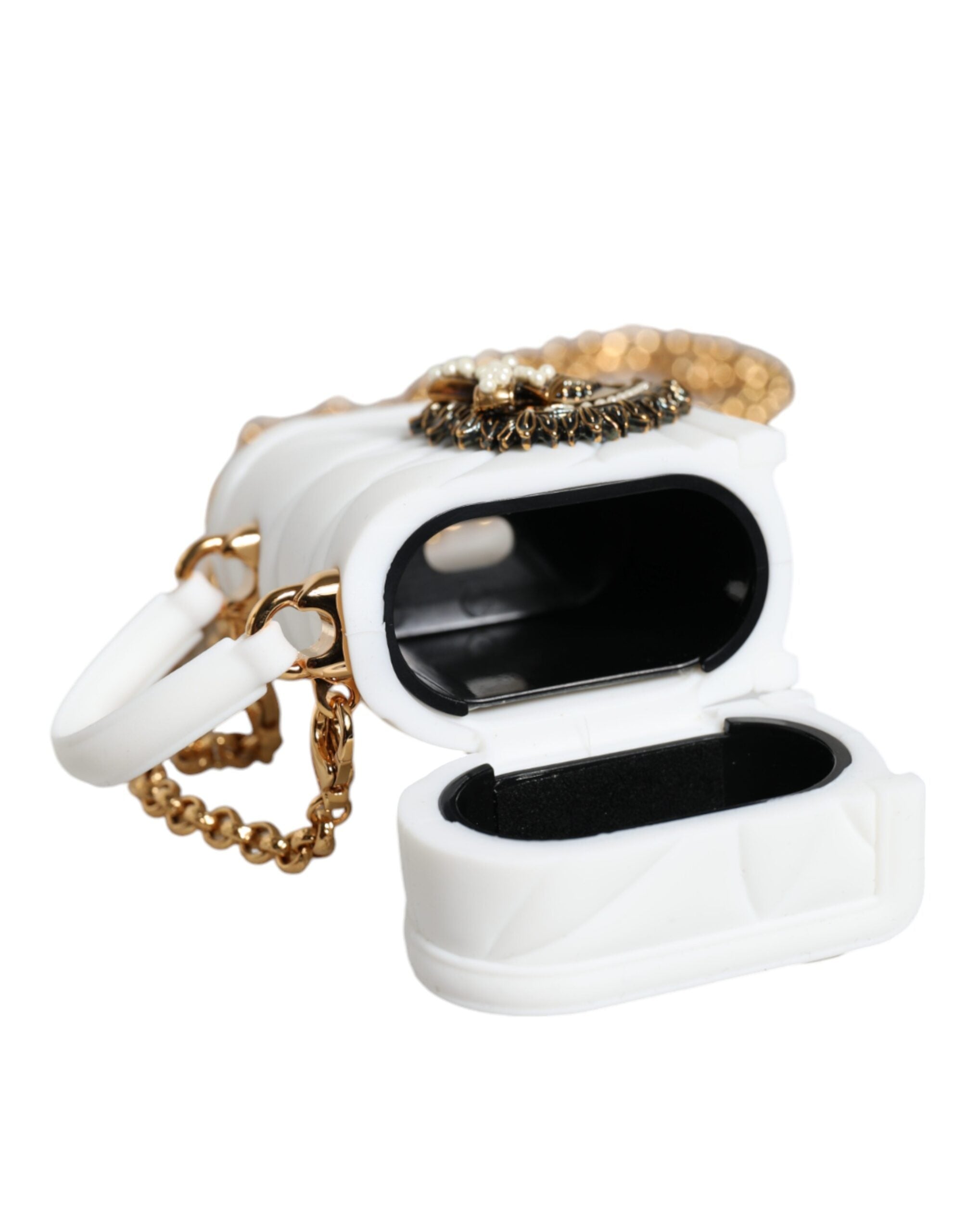 White Silicone Devotion Heart Cover Hand Bag Airpod Case - ventzia