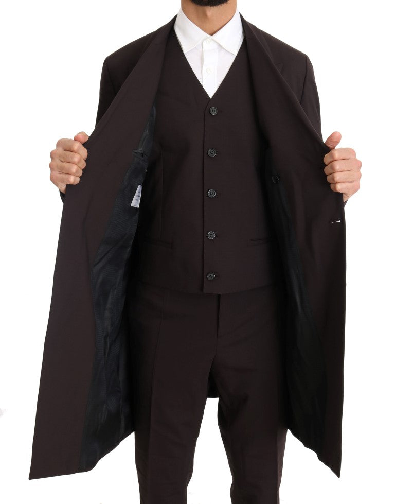 Elegant Bordeaux Double Breasted Suit - ventzia