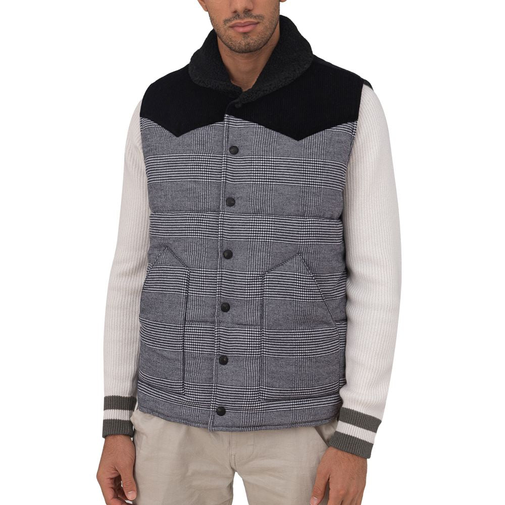 Gray Cotton Sleveless Jacket - ventzia
