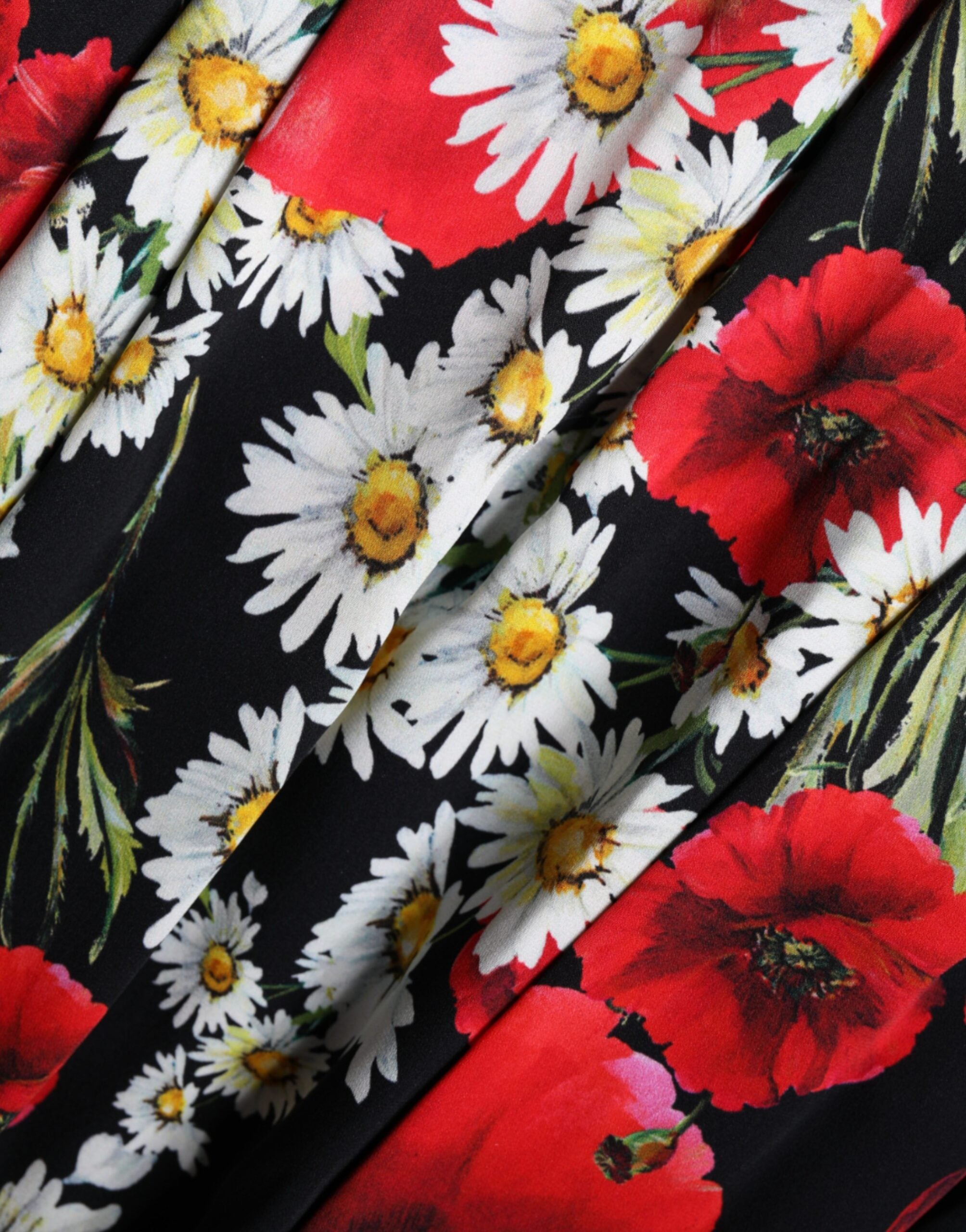 Black Floral Silk Sleeveless Long Gown Dress - ventzia