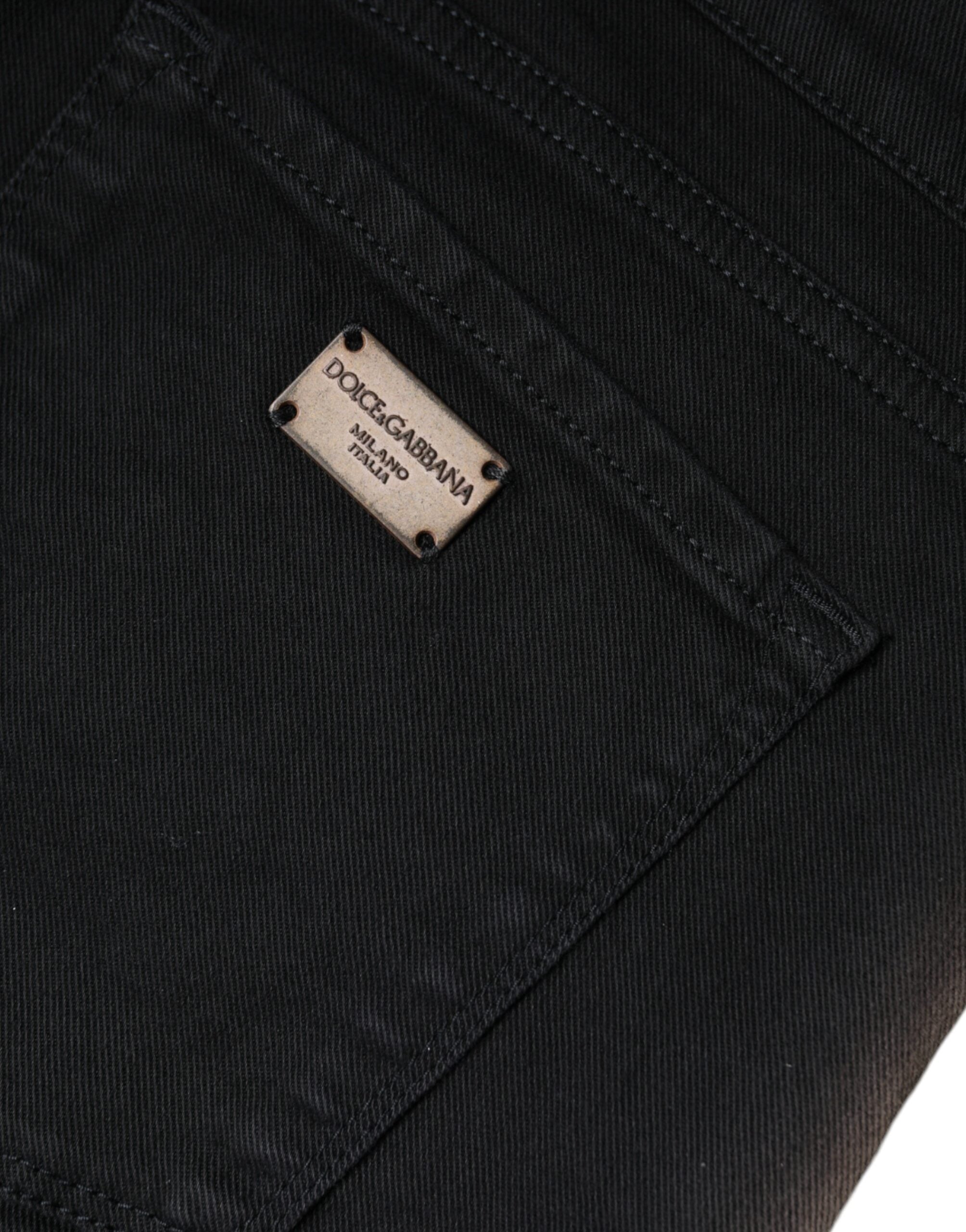Black Cotton Stretch Skinny Denim Jeans - ventzia