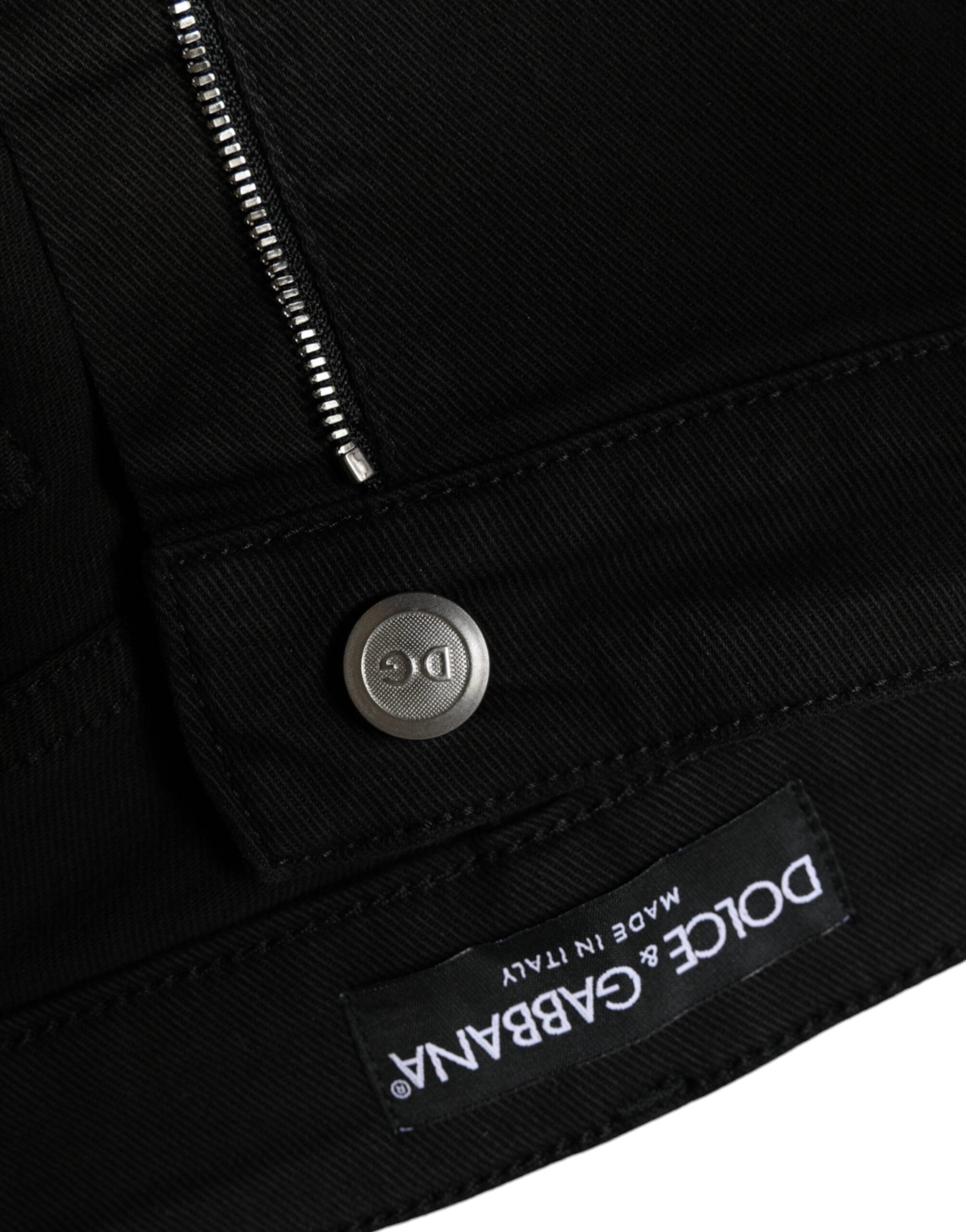 Black Cotton Stretch Skinny Denim Jeans - ventzia