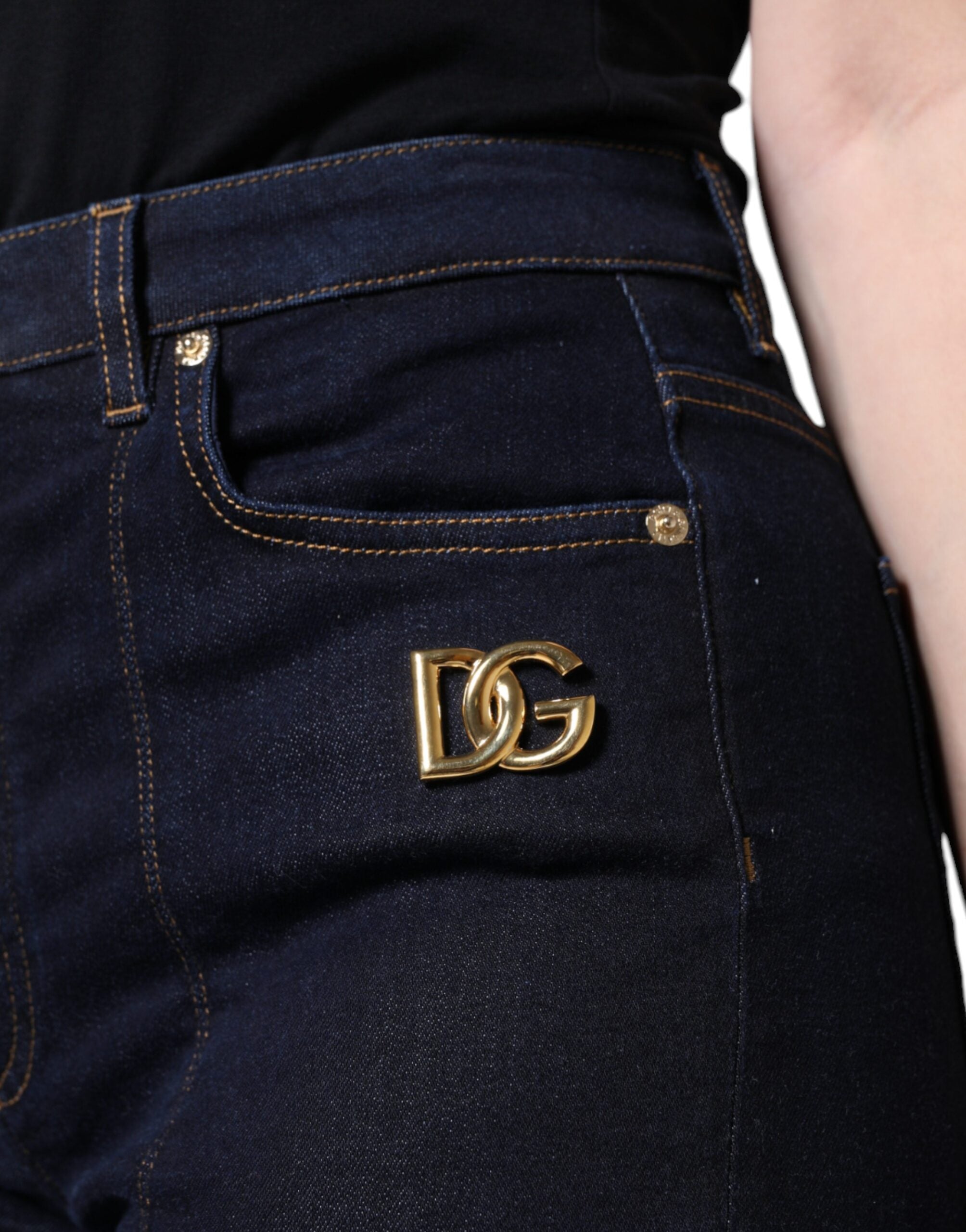 Black Cotton Blend Skinny Denim Jeans - ventzia