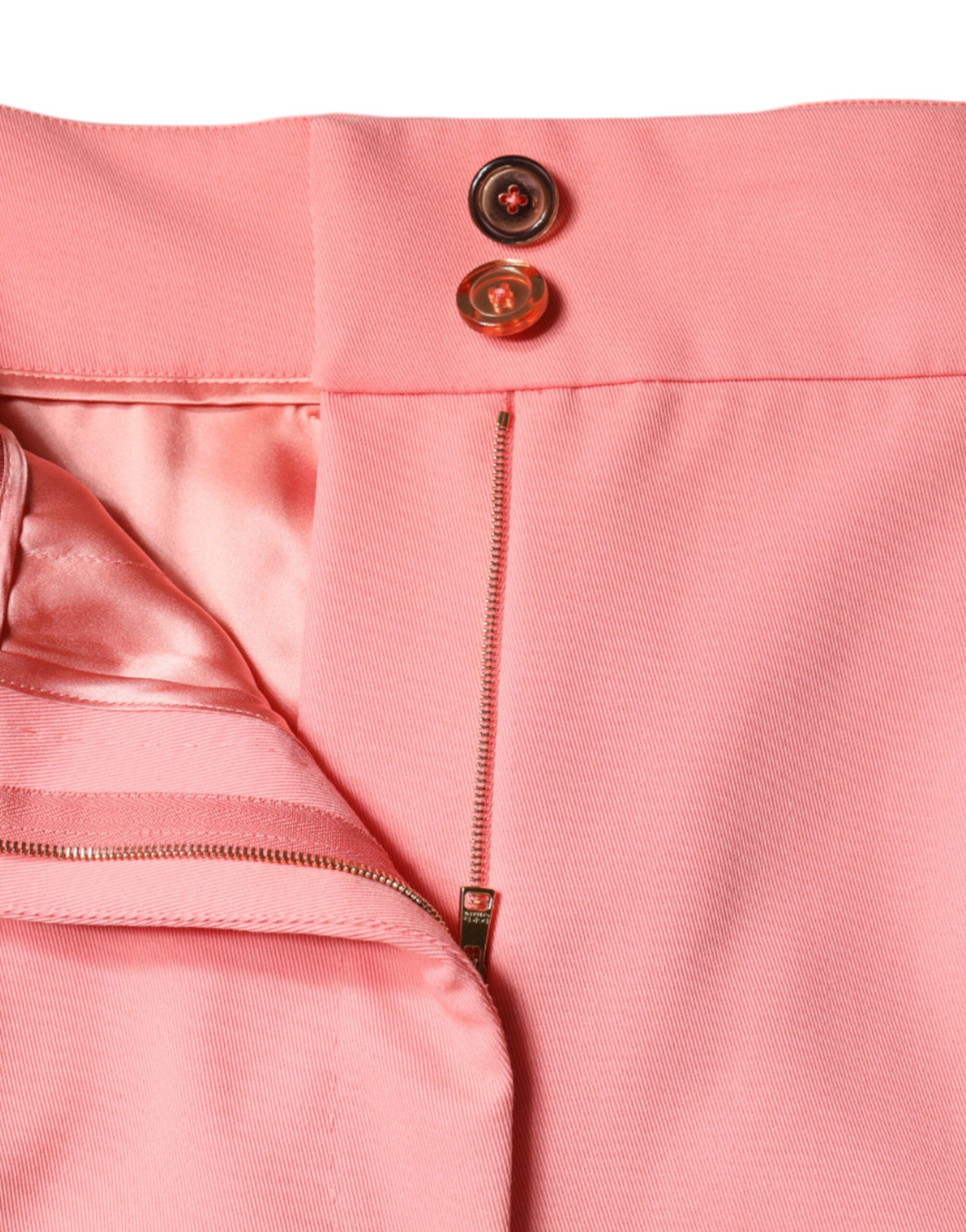 Rose Pink Polyester High Waist Tapered Pants - ventzia