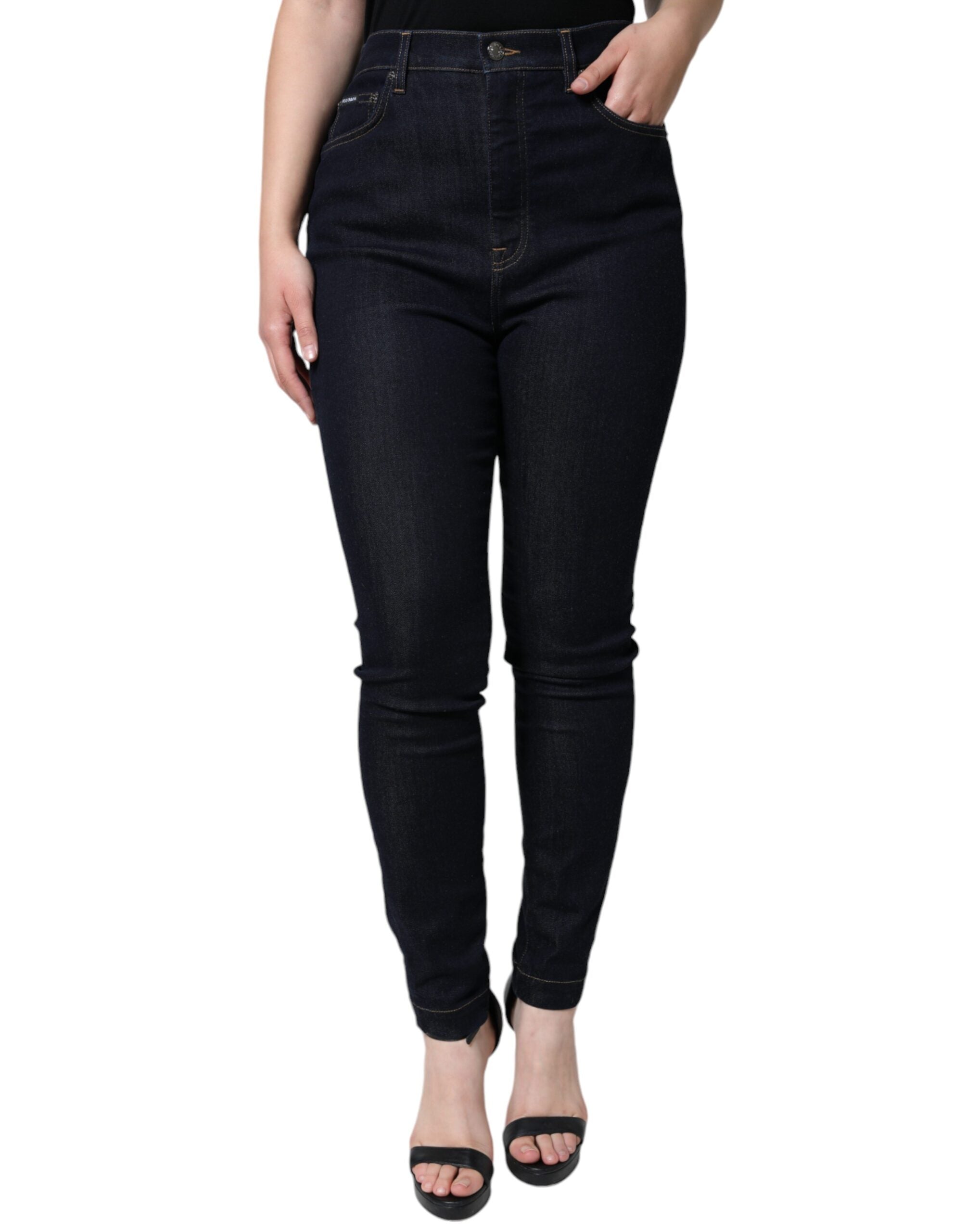 Black GRACE High Waist Skinny Denim Jeans - ventzia