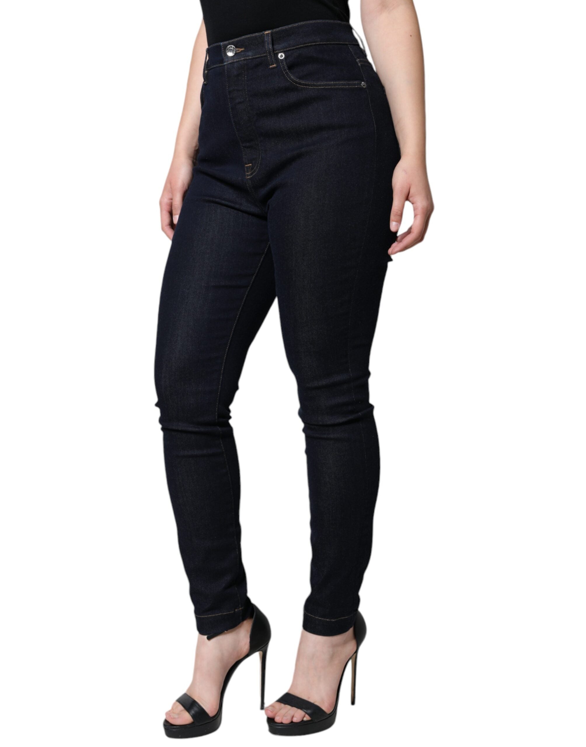 Black GRACE High Waist Skinny Denim Jeans - ventzia