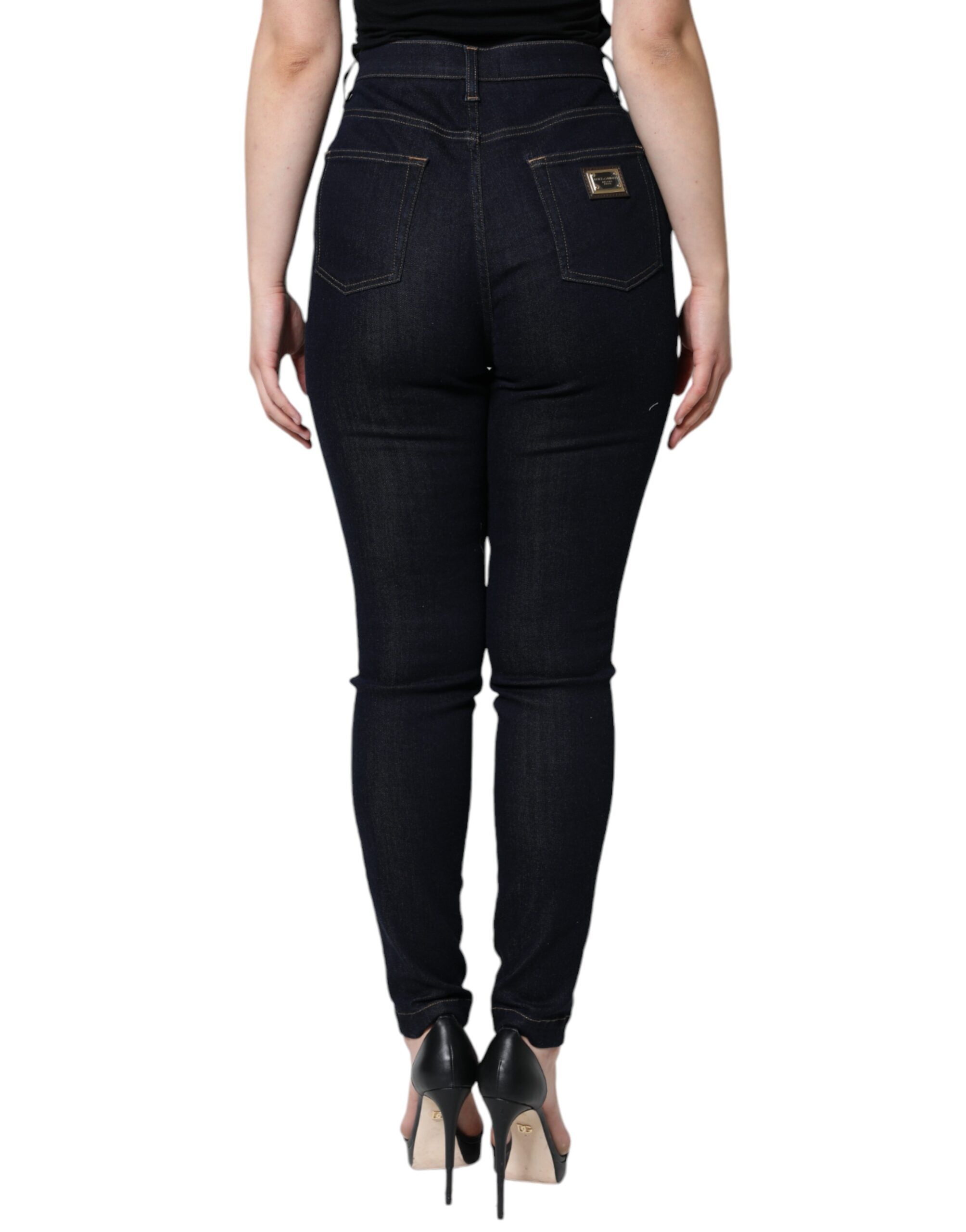 Black GRACE High Waist Skinny Denim Jeans - ventzia