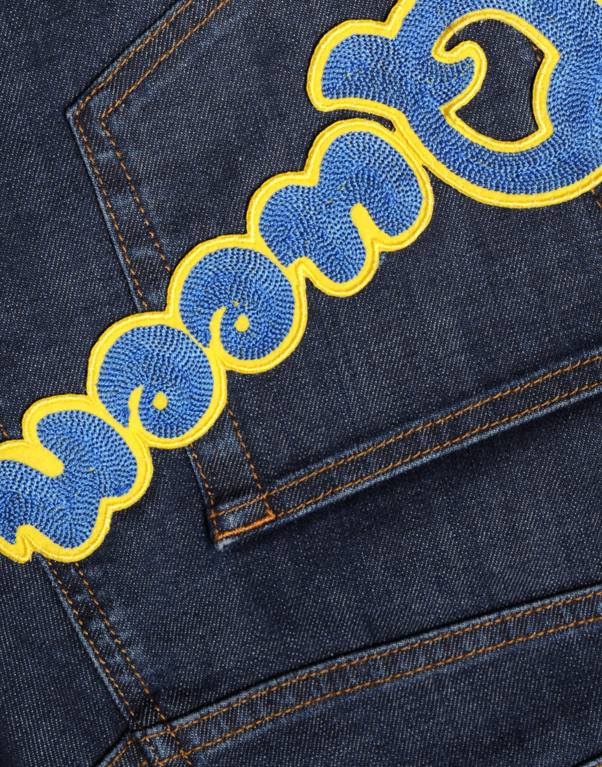 Dark Blue QUEEN Cotton Skinny Denim Jeans - ventzia