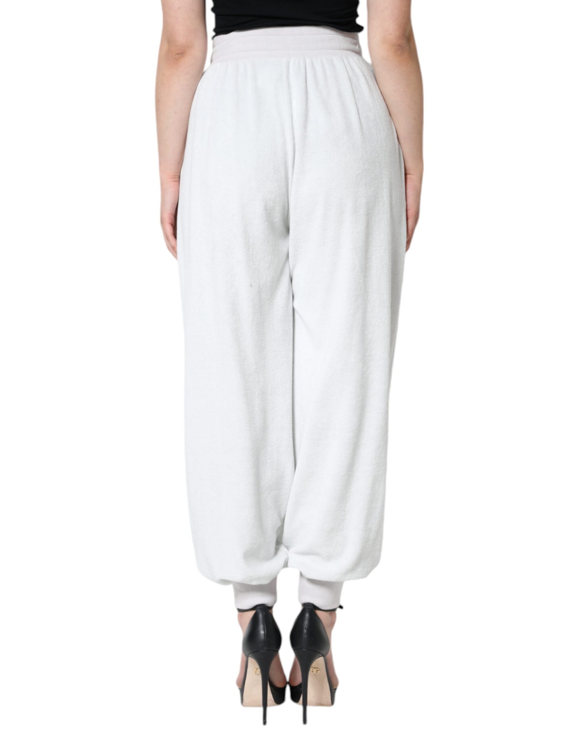 White Nylon Jogger Sweatpants Pants - ventzia