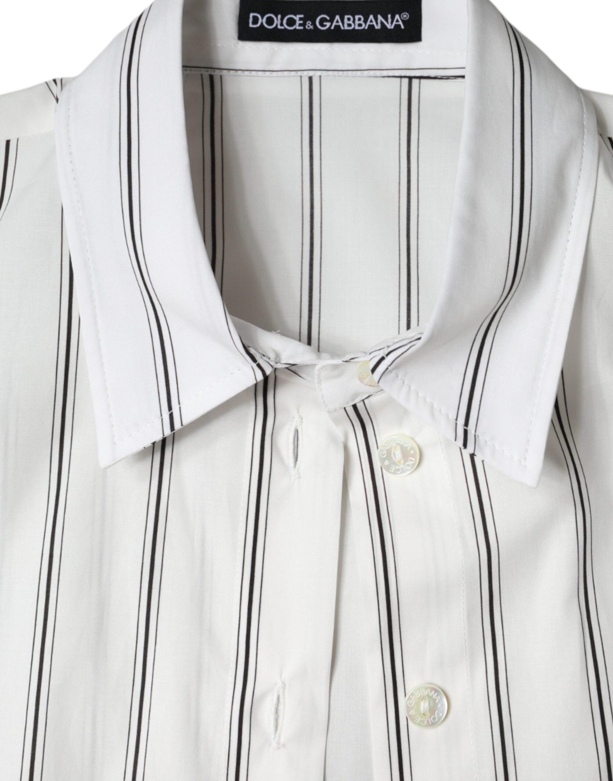 White Striped Collared Short Sleeve Polo Top - ventzia