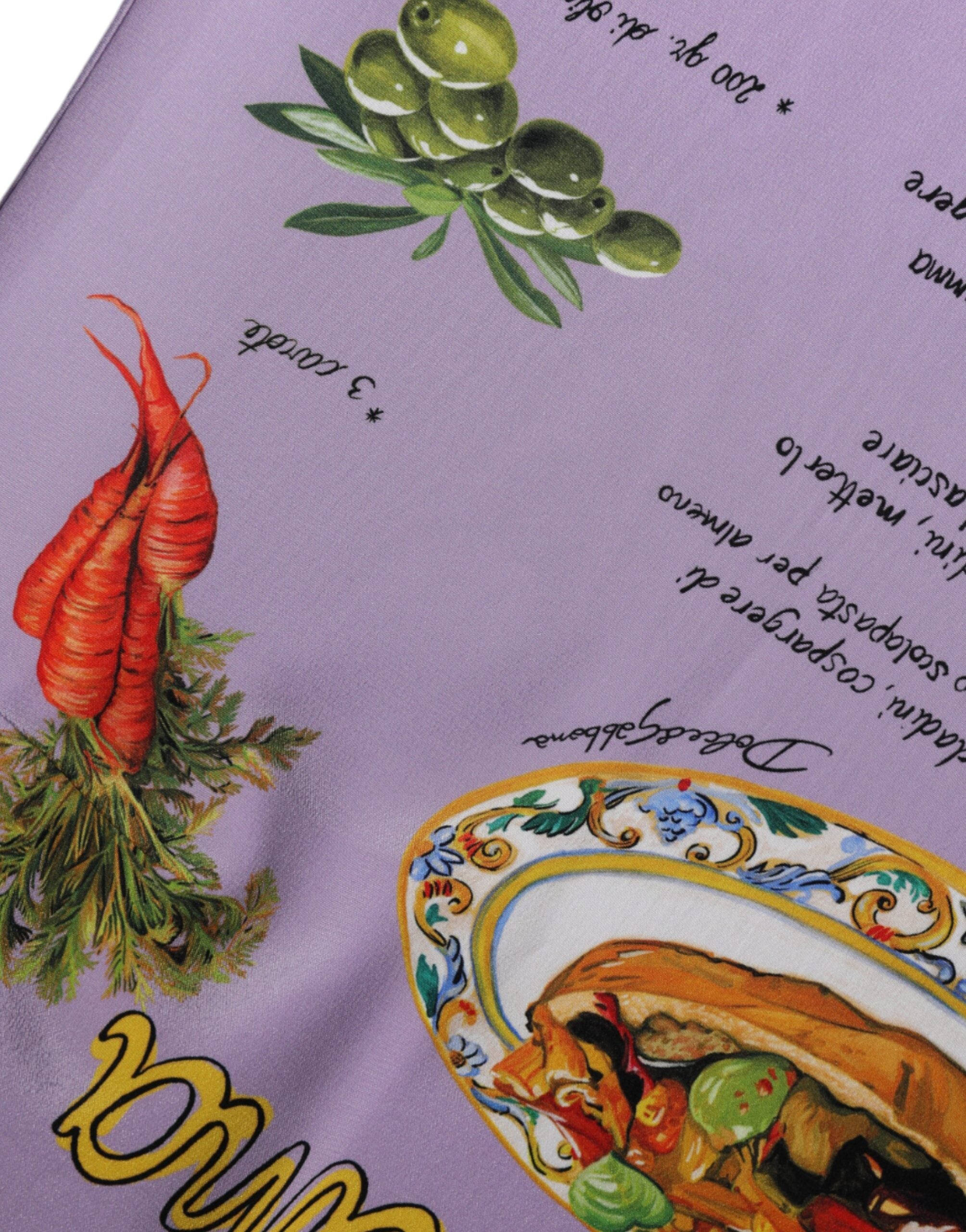 Purple Silk Caponata Siciliana Print Tank Top - ventzia