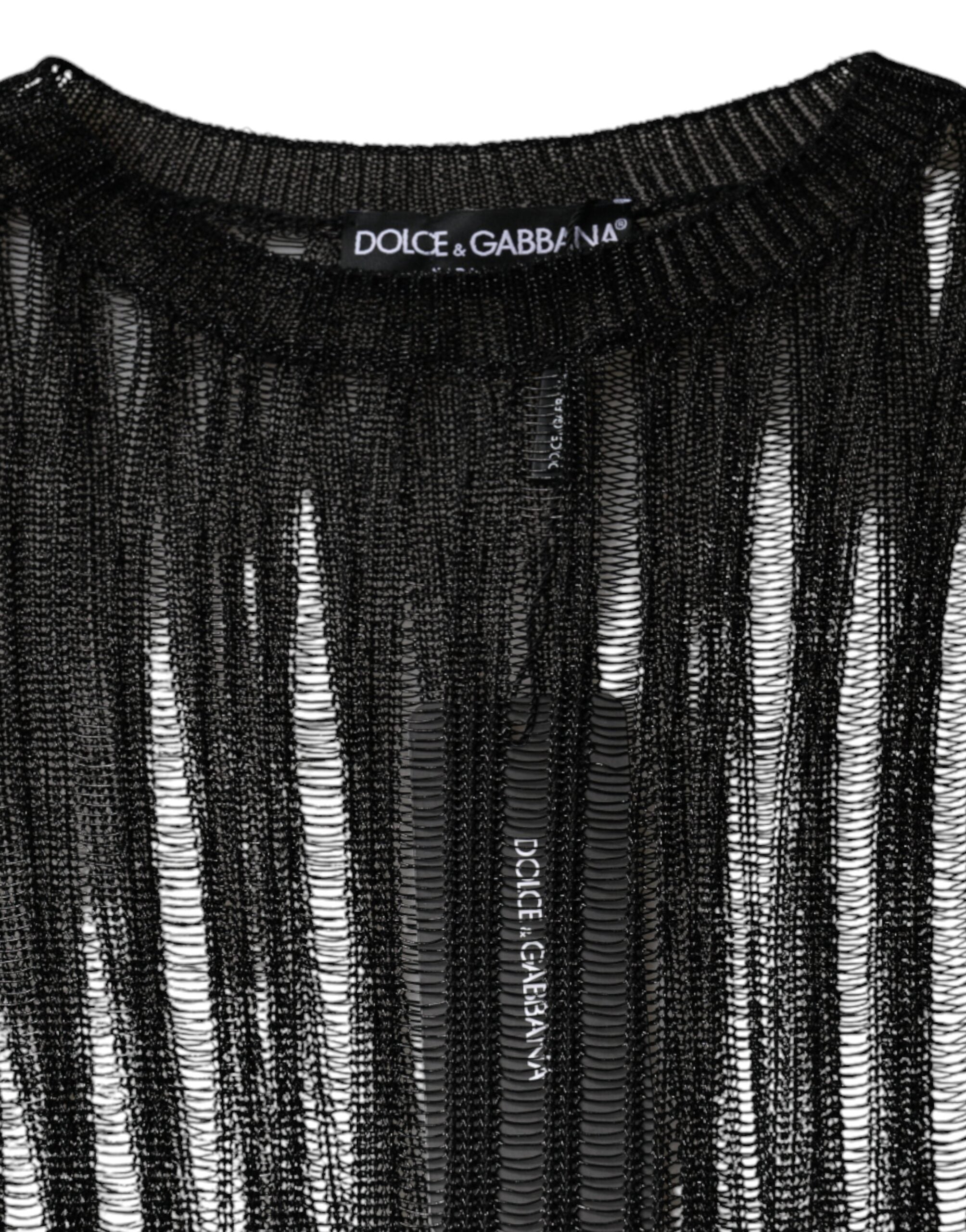 Black Stripe See Through Long Sleeves Top - ventzia
