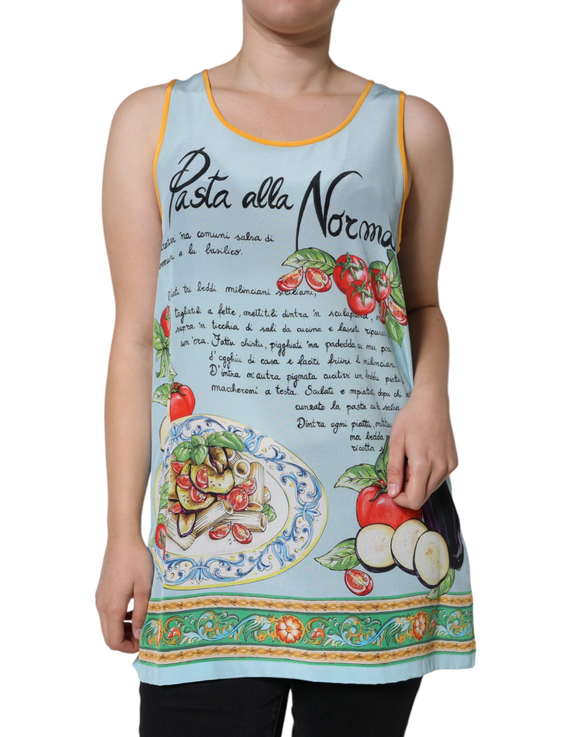 Multicolor Pasta Alla Norma Print Tank Top - ventzia