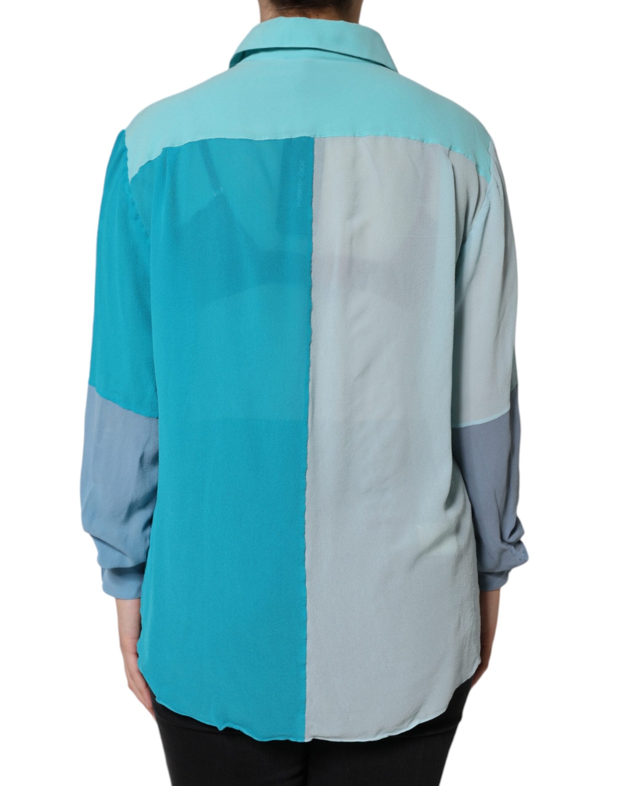 Multicolor Long Sleeve Button Blouse Top - ventzia