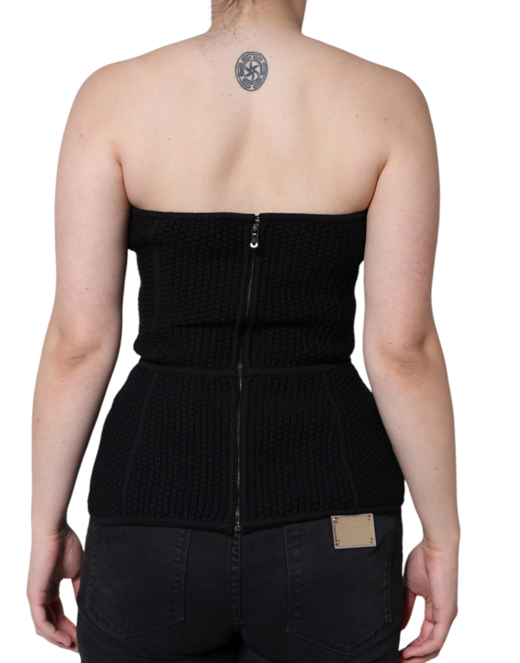 Black Bustier Sleeveless Corset Blouse Top - ventzia