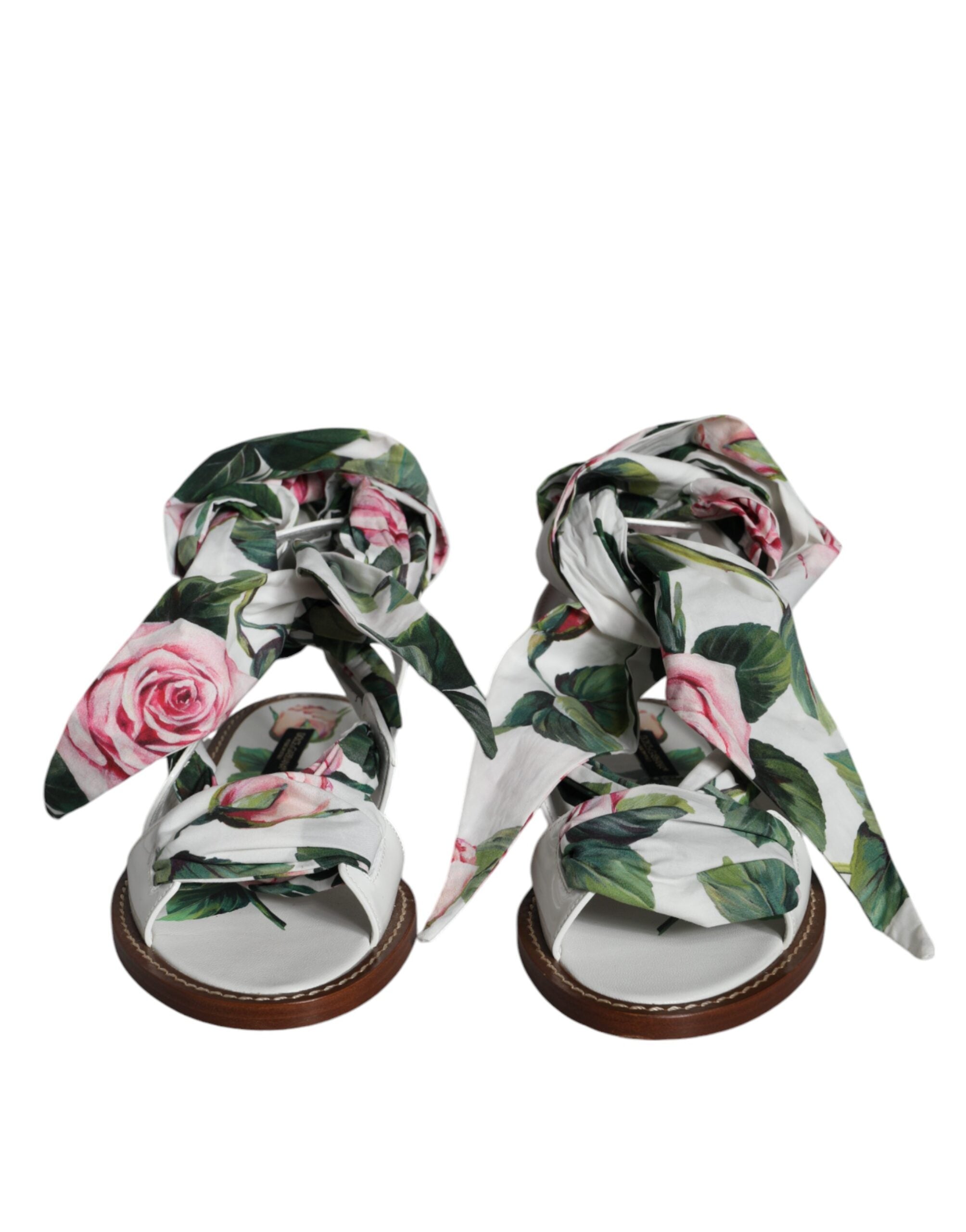 Multicolor Floral Print Ankle Wrap Sandals Shoes - ventzia