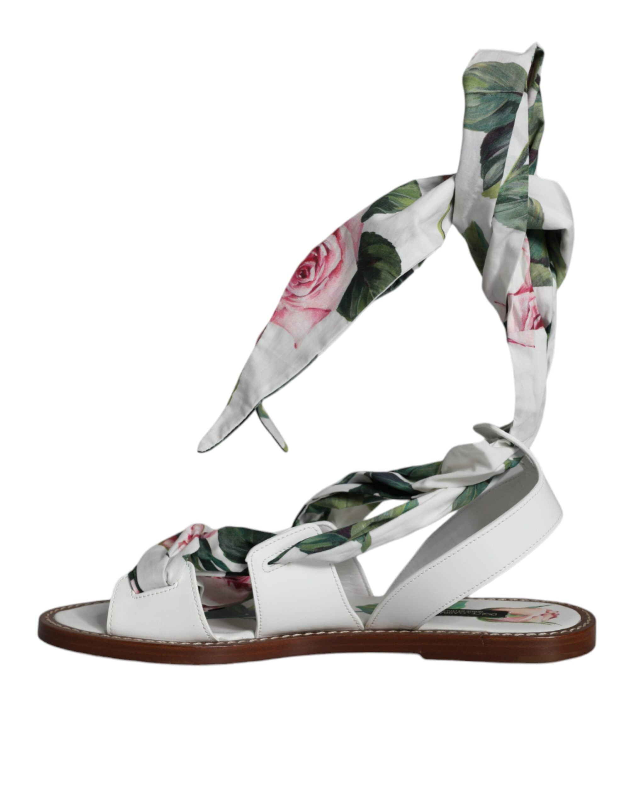 Multicolor Floral Print Ankle Wrap Sandals Shoes - ventzia