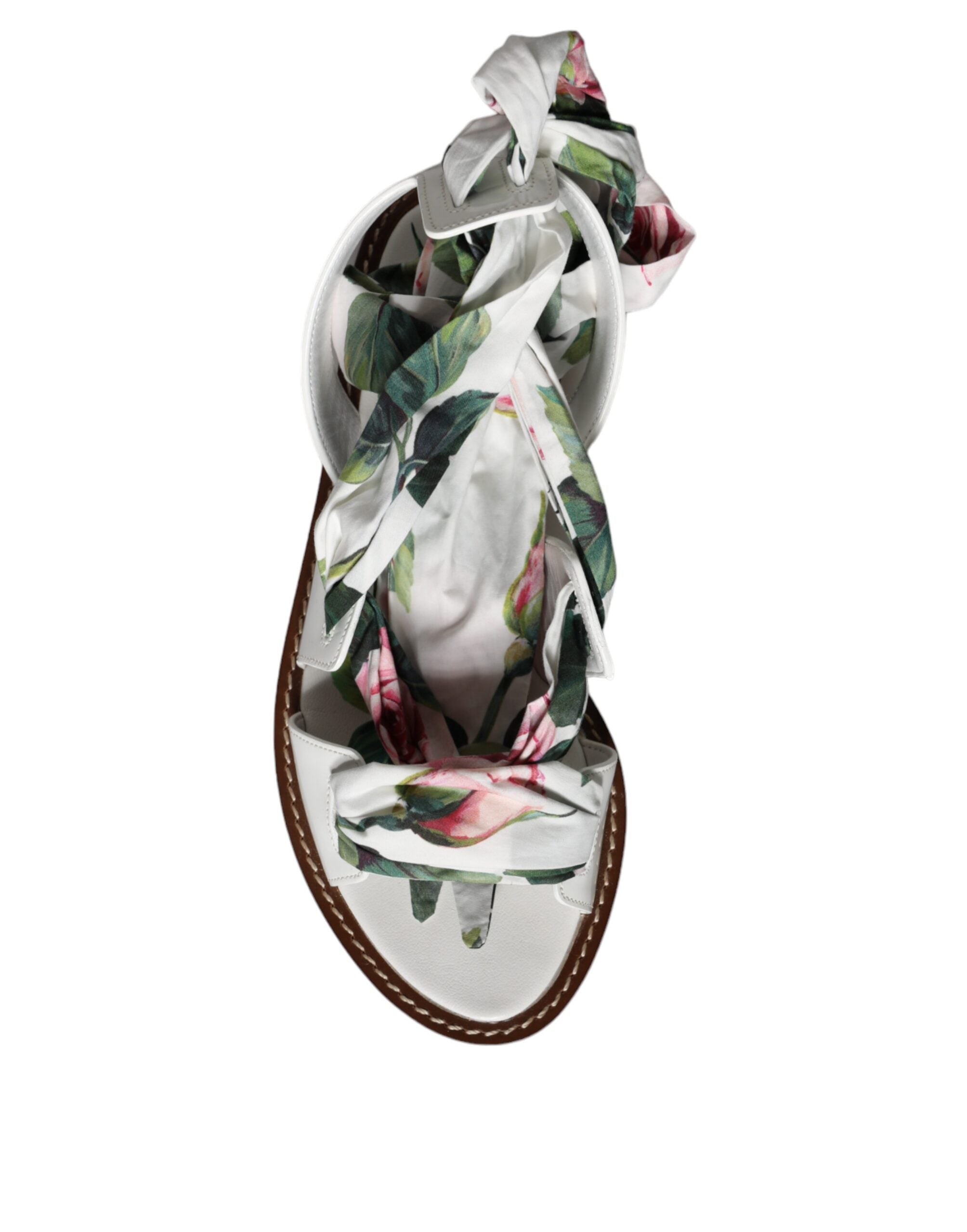 Multicolor Floral Print Ankle Wrap Sandals Shoes - ventzia