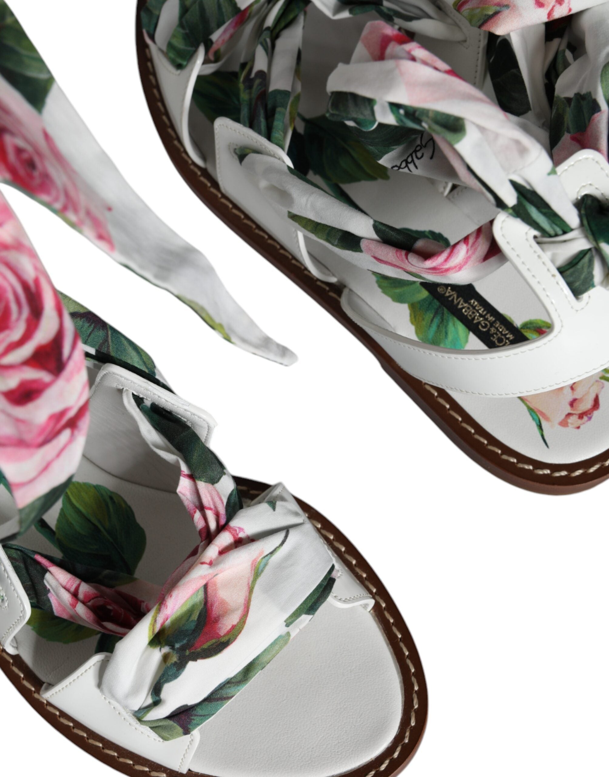 Multicolor Floral Print Ankle Wrap Sandals Shoes - ventzia