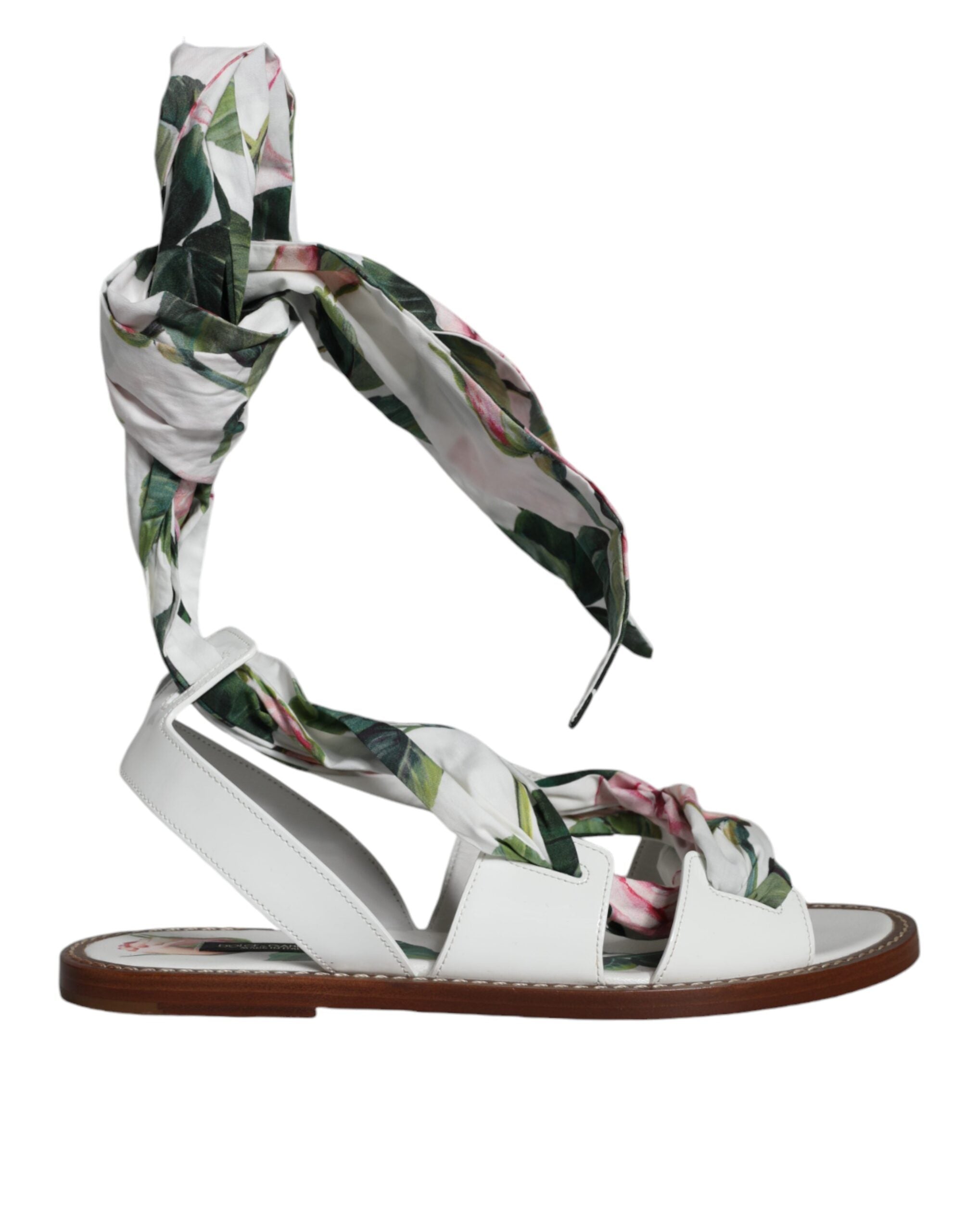 Multicolor Floral Print Ankle Wrap Sandals Shoes - ventzia