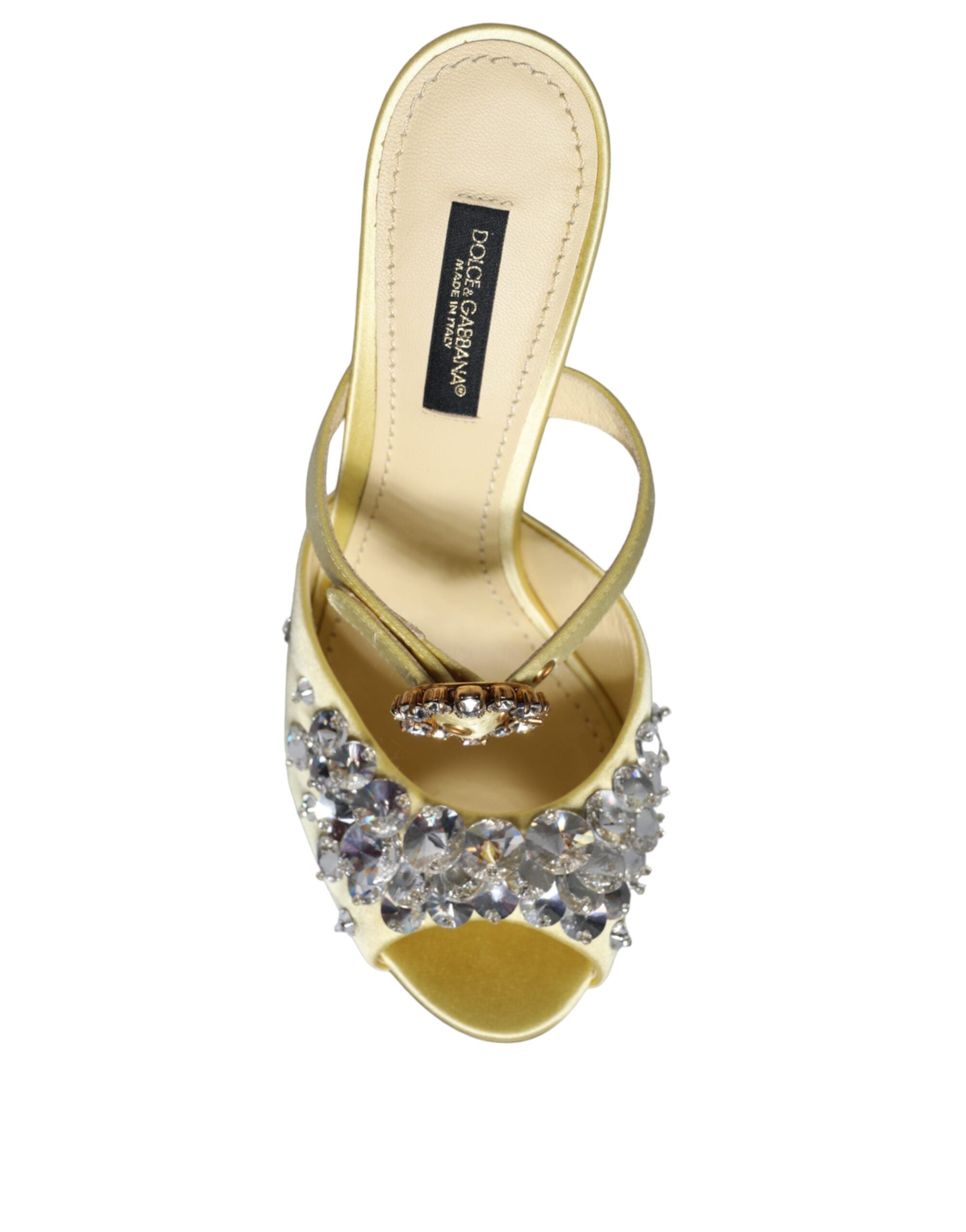 Yellow Mary Janes Satin Crystal Sandals Shoes - ventzia