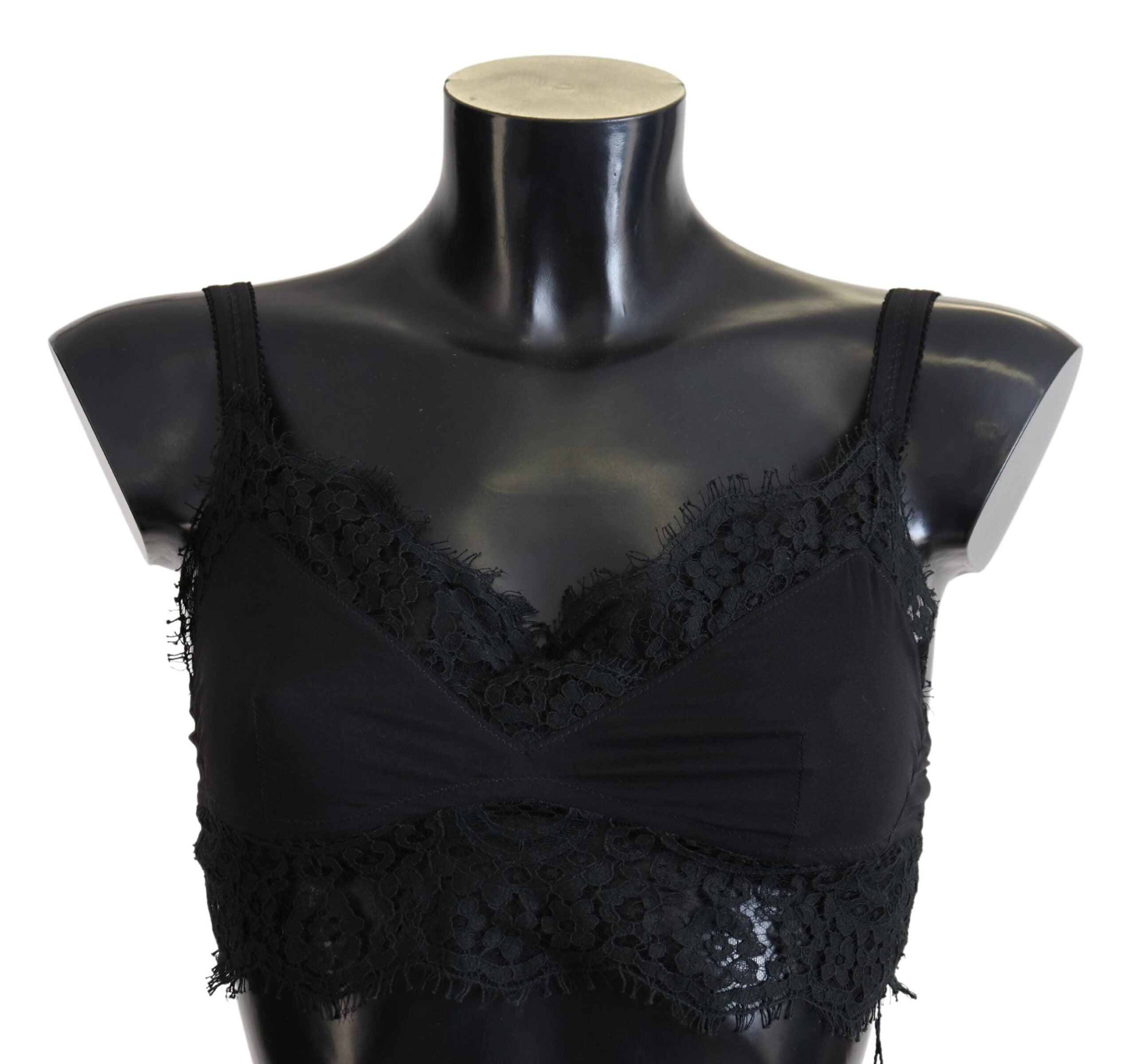 Black Floral Lace Stretch Bralette Underwear - ventzia