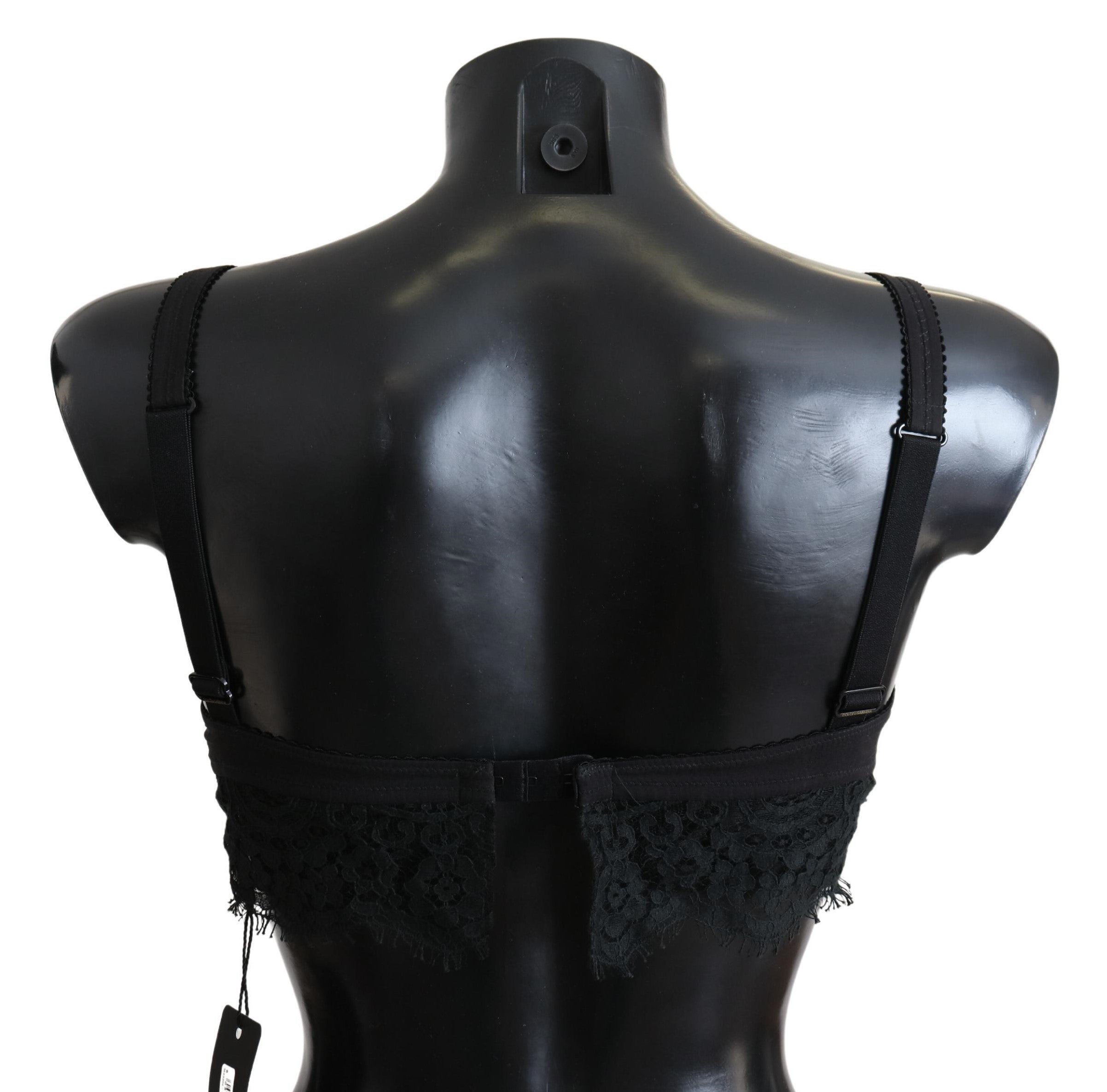 Black Floral Lace Stretch Bralette Underwear - ventzia