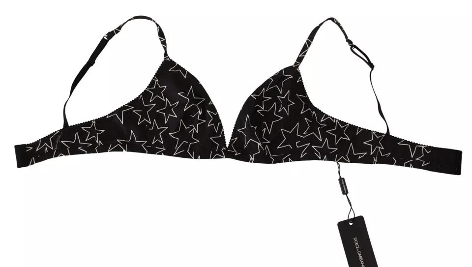 Black Millennials Star Non Wire Cotton Bra Underwear - ventzia