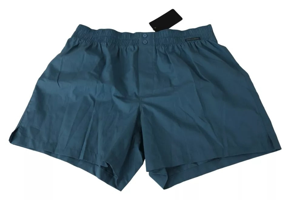 Blue Cotton Regular Boxer Shorts Underwear - ventzia
