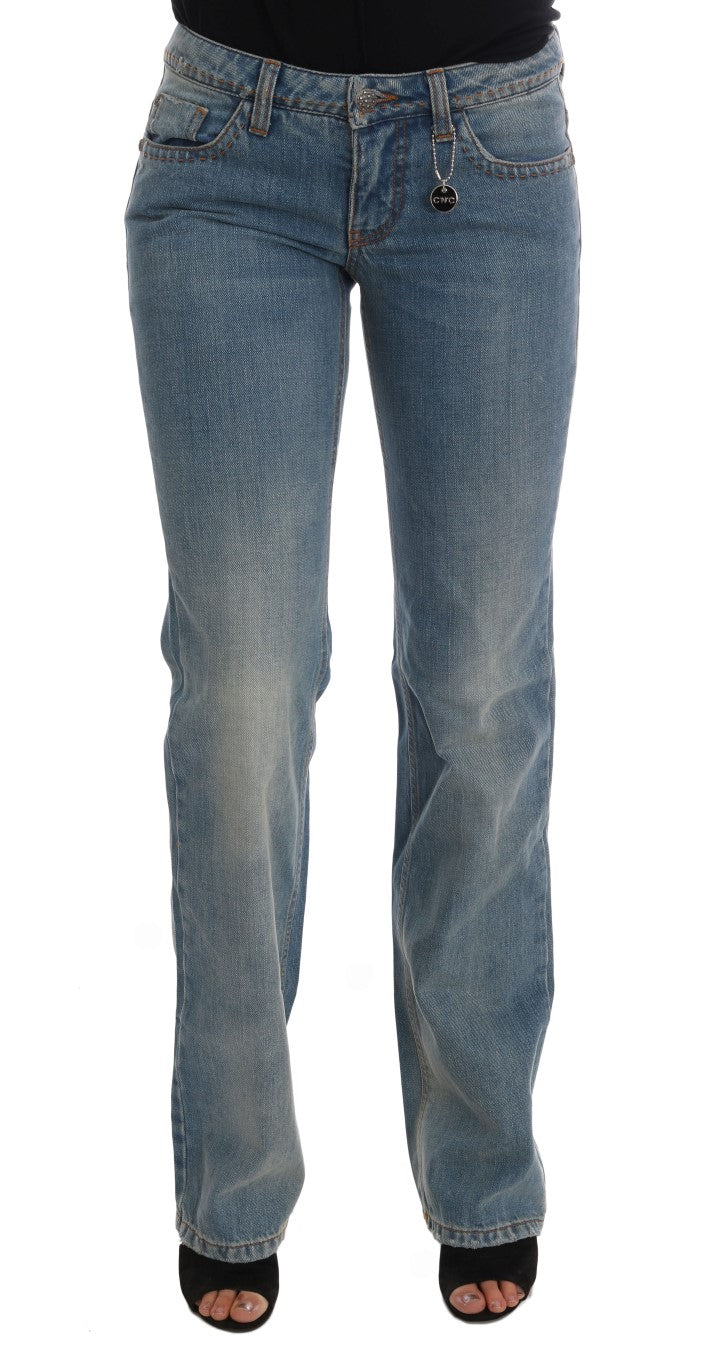 Chic Classic Fit Straight Blue Jeans - ventzia