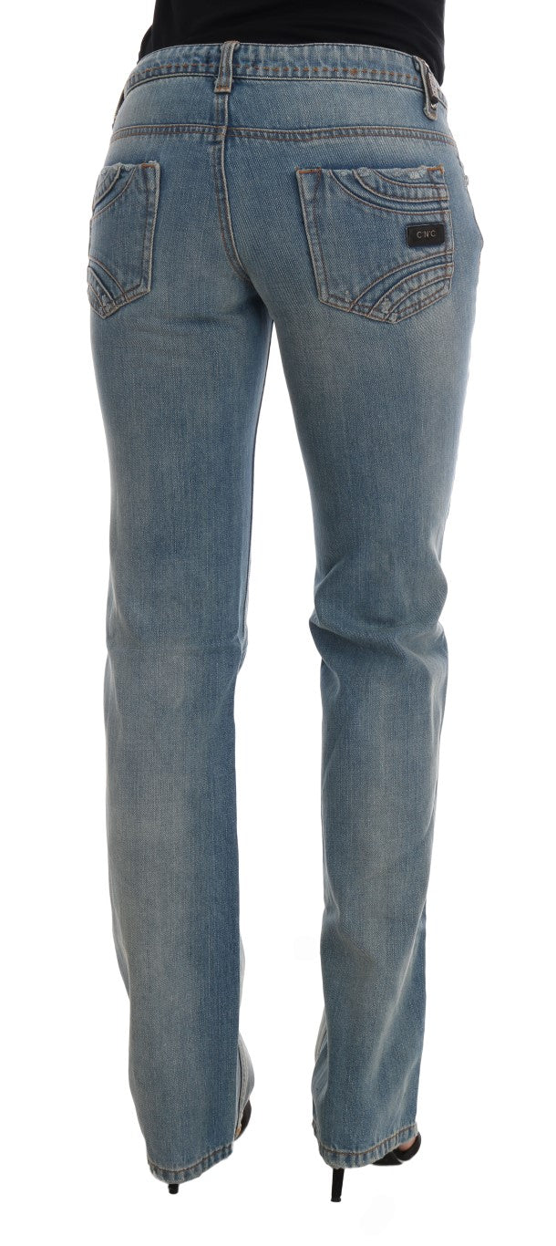 Chic Classic Fit Straight Blue Jeans - ventzia