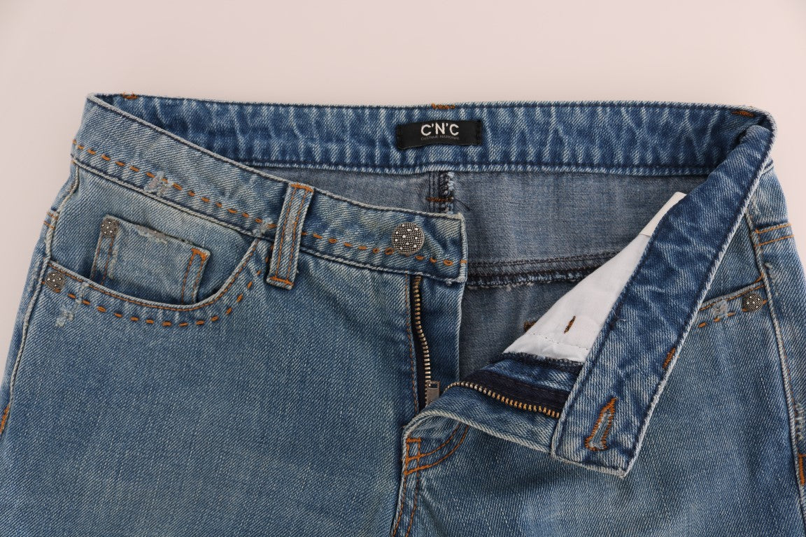 Chic Classic Fit Straight Blue Jeans - ventzia