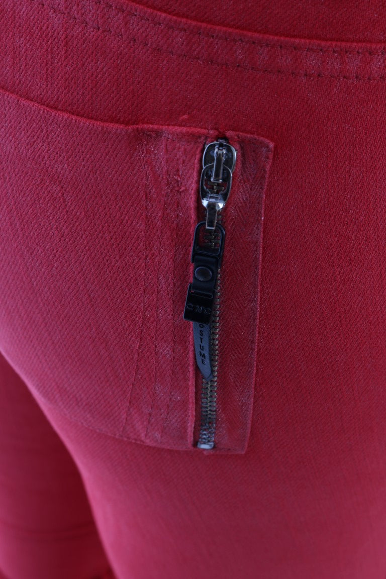 Radiant Red Super Slim Designer Jeans - ventzia