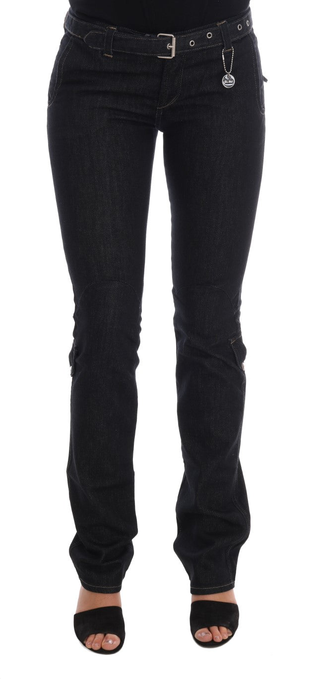 Svelte Dark Blue Cotton Slim Jeans - ventzia