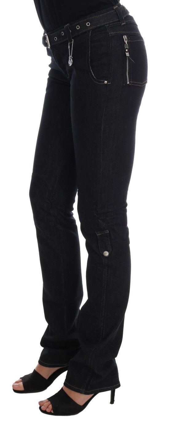 Svelte Dark Blue Cotton Slim Jeans - ventzia