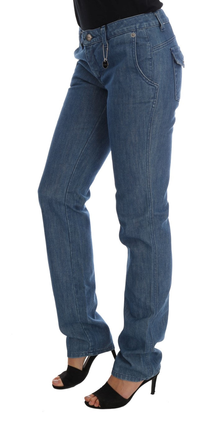 Super Slim Blue Wash Cotton Jeans - ventzia