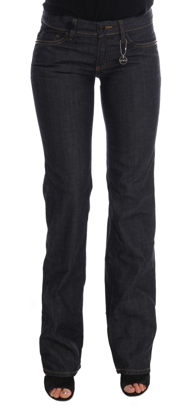 Chic Dark Blue Straight Fit Jeans - ventzia