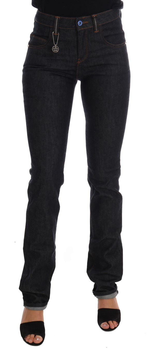 Sleek Dark Blue Super Slim Jeans - ventzia