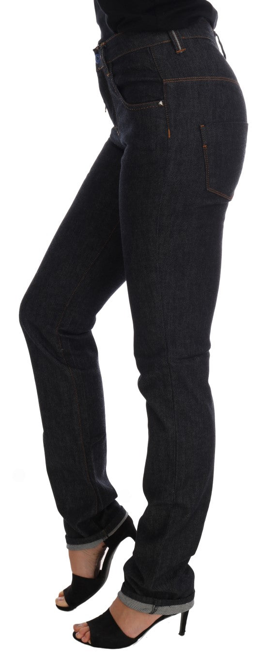 Sleek Dark Blue Super Slim Jeans - ventzia