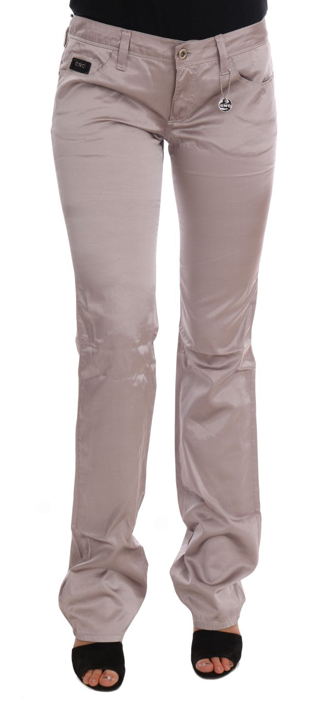 Chic Beige Slim Fit Designer Jeans - ventzia
